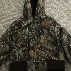 BOYS' CARHARTT CANVAS INSULATED HOODED CAMO JACKET (TODDLER)